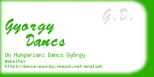 gyorgy dancs business card